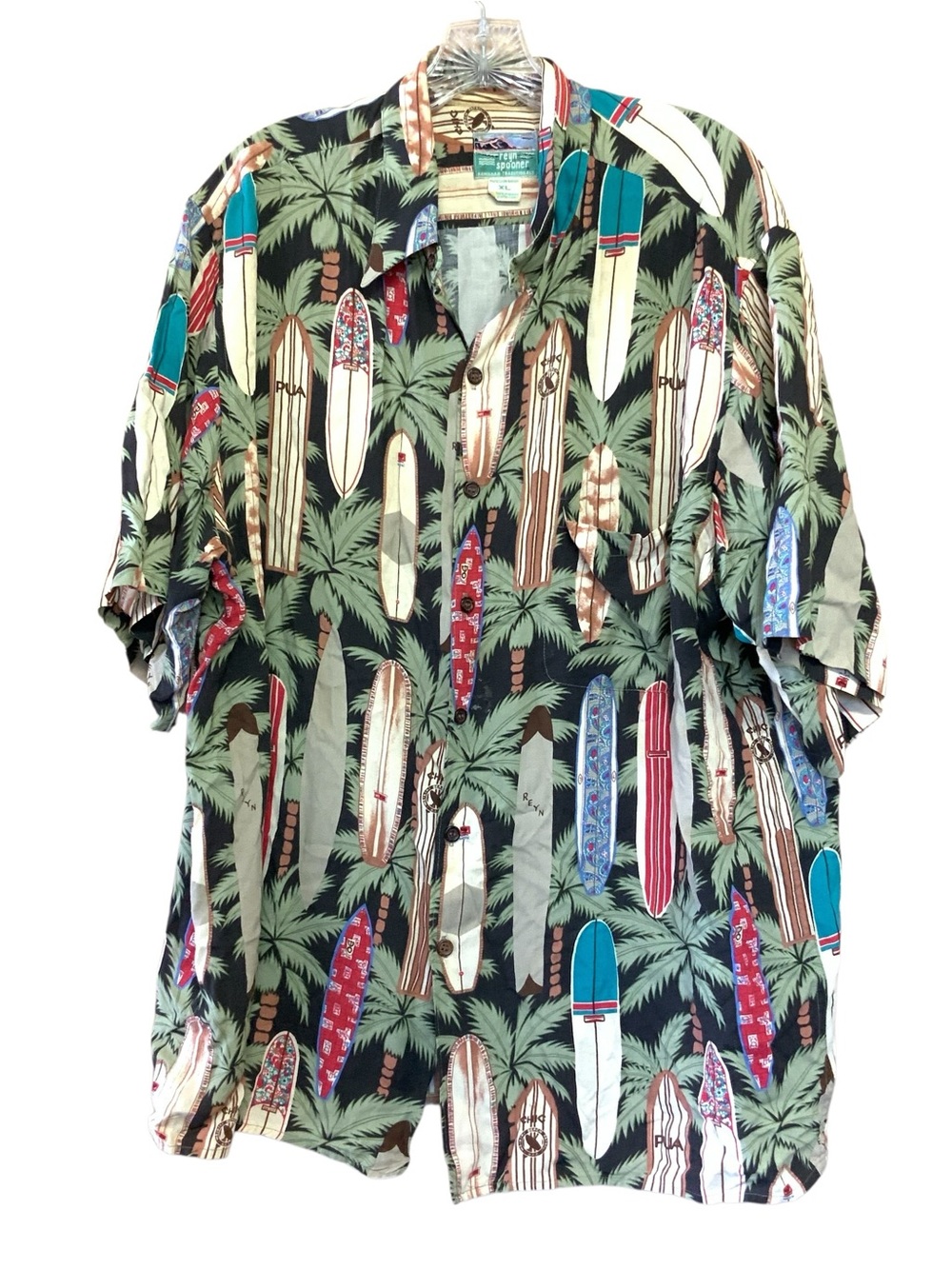 Reyn Spooner Hawaiian Classic Shirt Surfboards Mens SZ XL
